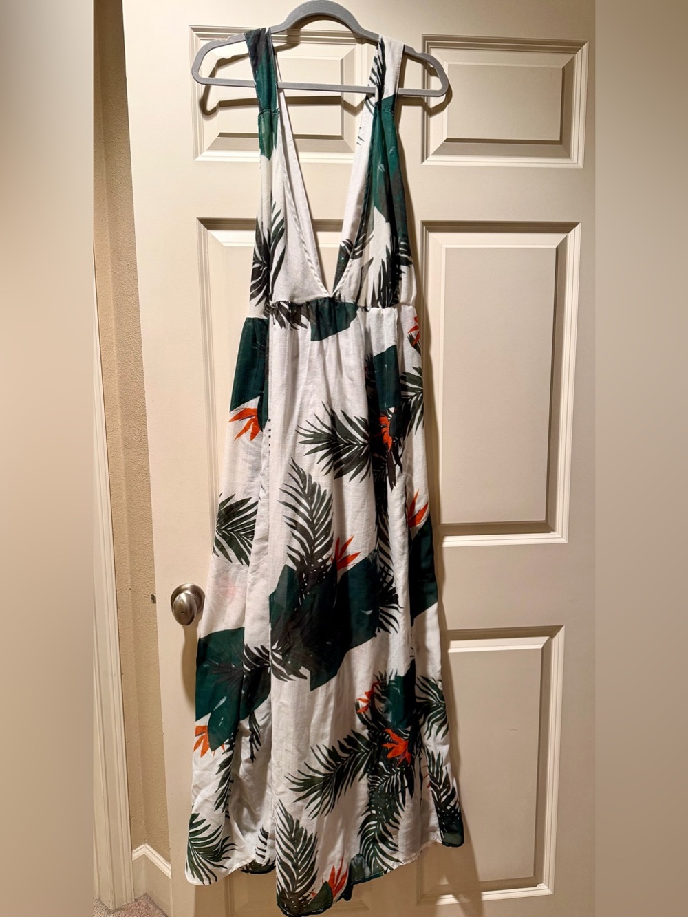 ASOS botanical Swim Coverup Dress with Green Leaf Print